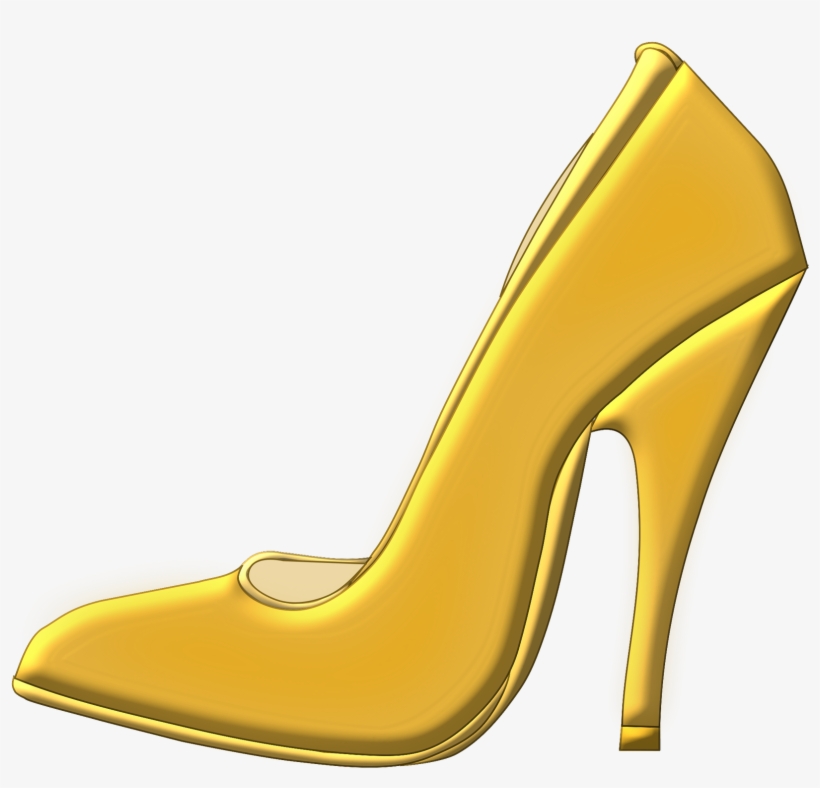 High Fashion Cliparts - Sapato Dourado Png, transparent png download