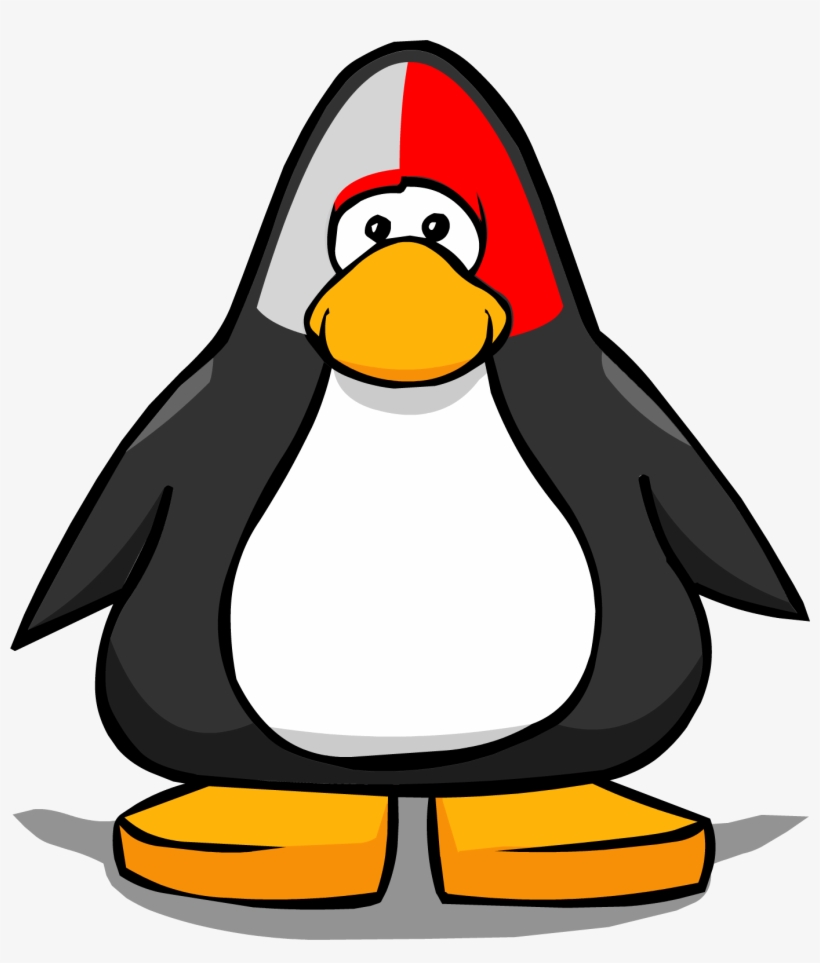 Red Face Paint From A Player Card - Club Penguin Penguin Face, transparent png download