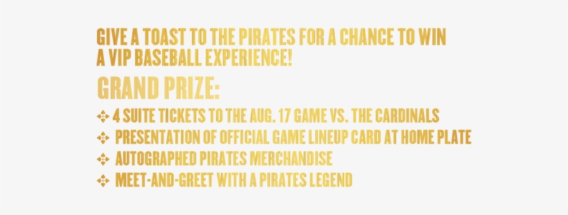 Give A Toast To The Pirates For A Chance To Win A Vip - Hello Kitty, transparent png download