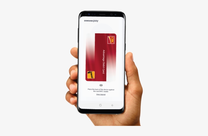 Samsung Phone With The Cibc Advantage Debit Card On - Android, transparent png download