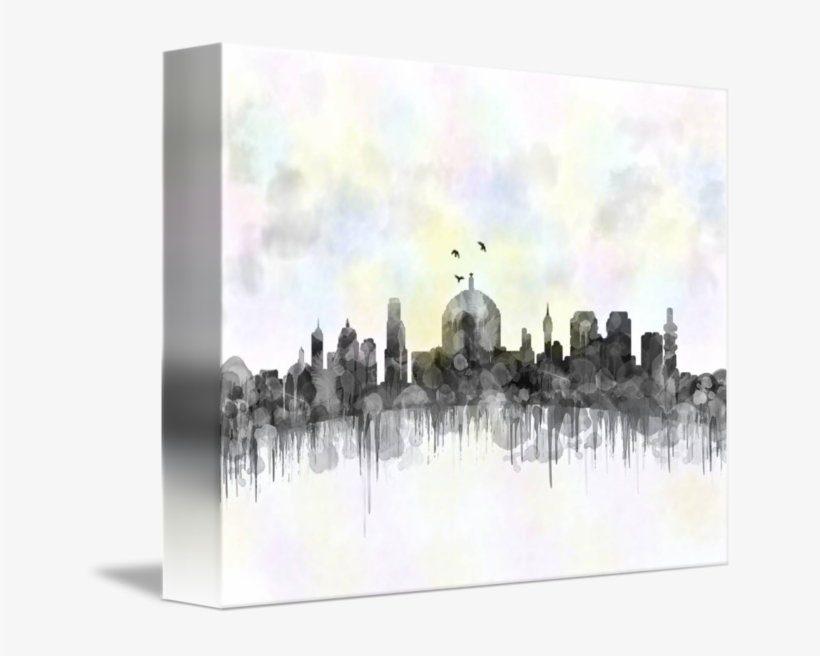 "jerusalem City Skyline Watercolor" By Mary Alhadif, - Jerusalem City Skyline Watercolor Print, transparent png download