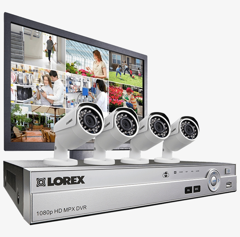 By Means Of Alexa Thru Echo Show - Lorex Mpx84mw 1080p Hd Complete 4 Camera Home Security, transparent png download