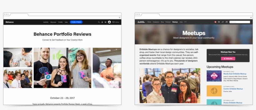 Comparing Behance And Dribbble Community - Dribbble, transparent png download