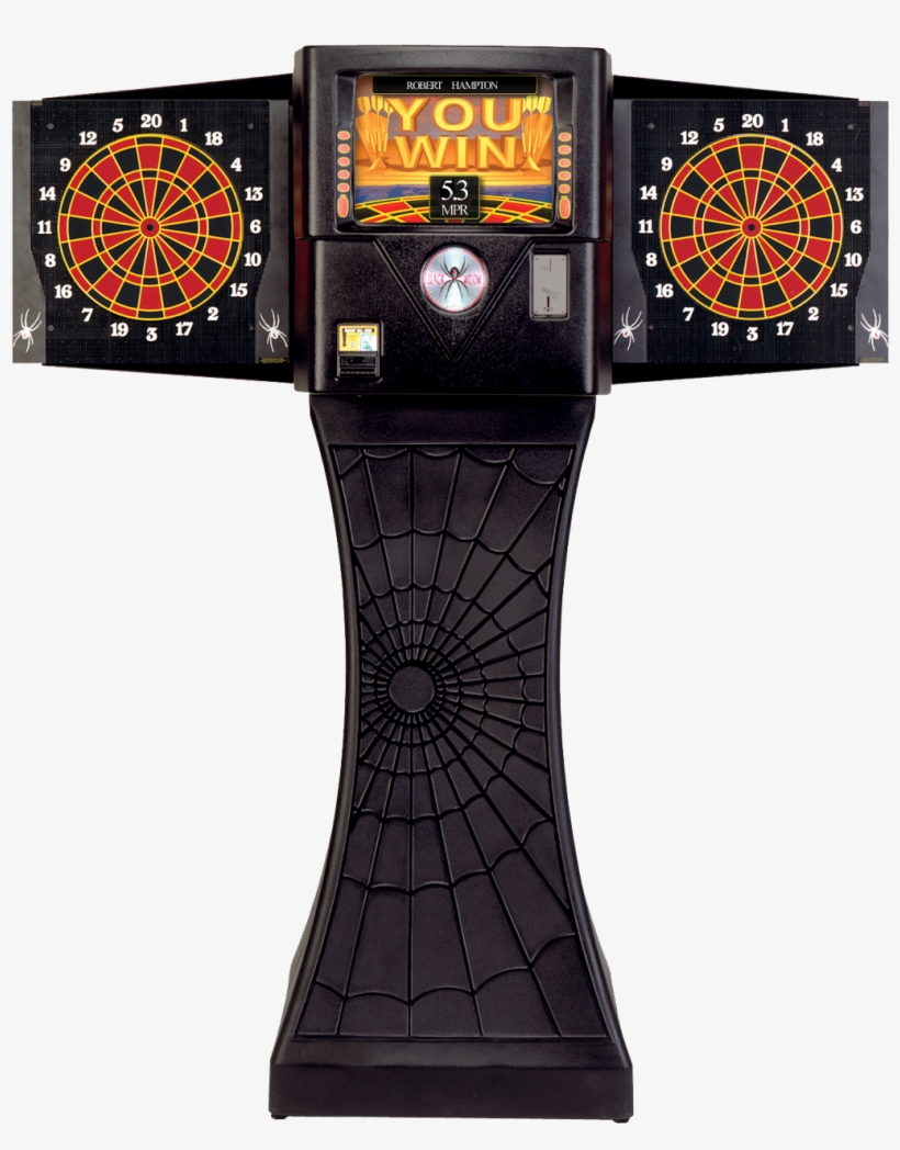 Black Widow - Arachnid 360 Home Electronic Dartboard With Cabinet, transparent png download
