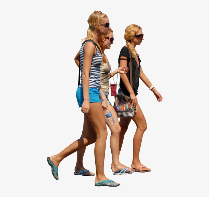 Blonde Women Walking In Group - People Bar Png, transparent png download