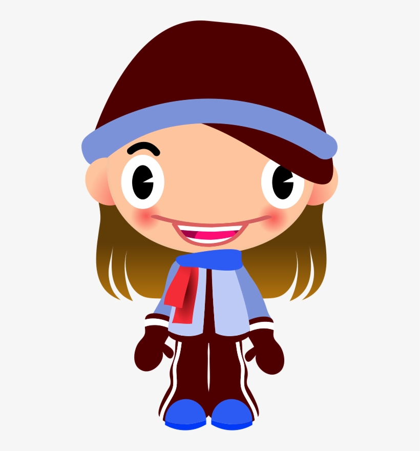 Snowboarder Girl Cartoon Shower Curtain, transparent png download