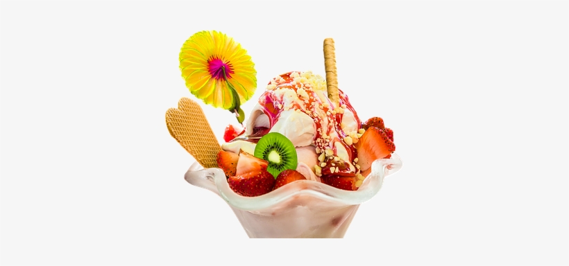 Eat, Ice, Ice Cream Sundae, Ice Cream - Fruit Ice Cream Png, transparent png download