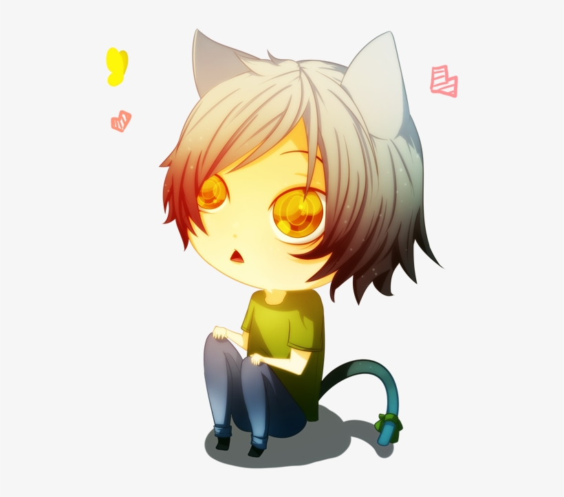 Boy And Cat Png Transparent Boy And Cat - Chibi, transparent png download