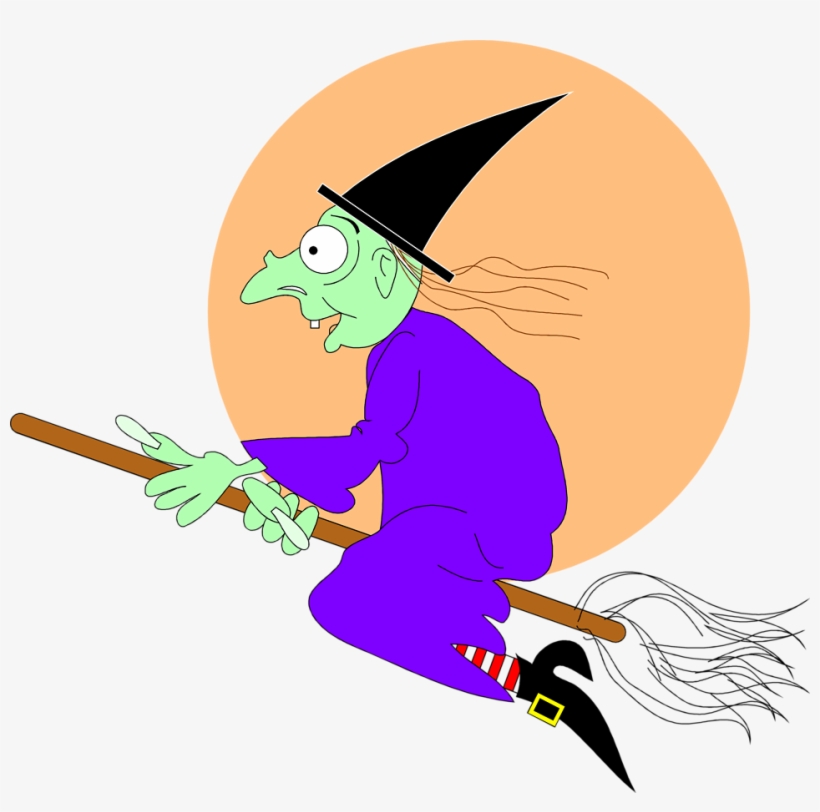Jpg Library Download Witch On A Broomstick Clipart, transparent png download