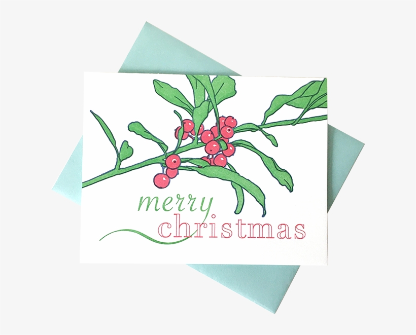 Holly Branch Christmas Card, transparent png download