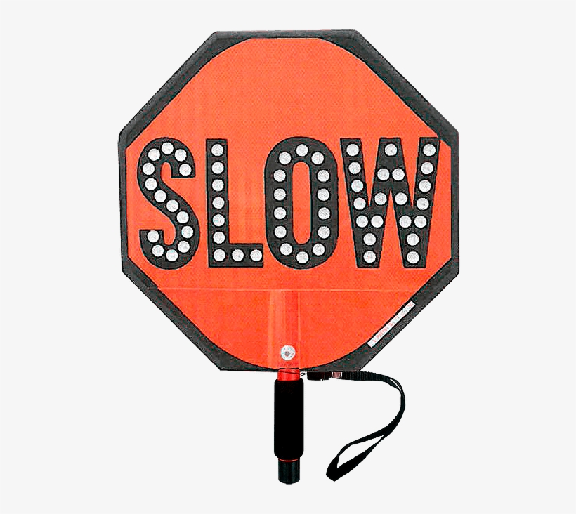 Paddle Stop Slow Flashing Led Hand Held Sign 18 Inch, transparent png download