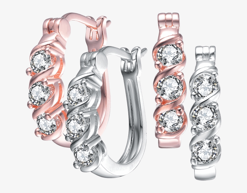 Rachel Glauber Three-stone Round Cz Diamond Twisted, transparent png download