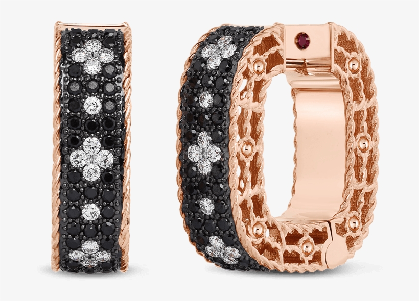 Venetian Princesshoop Earrings With Black And White, transparent png download