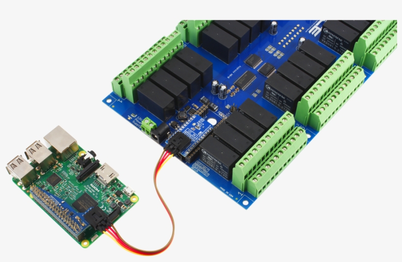 Raspberry Pi 3 Connected To Relay Shield Using I2c, transparent png download