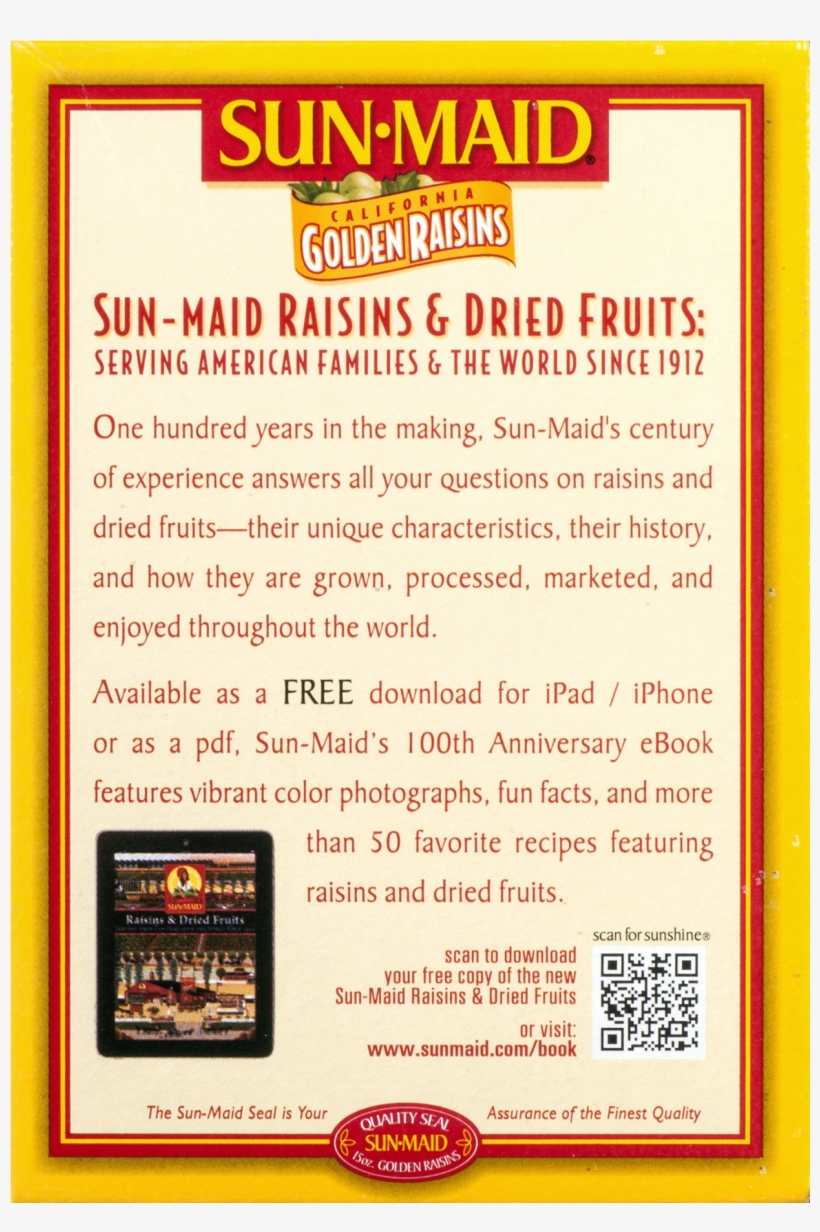 Sun-maid California Golden Raisins,, transparent png download