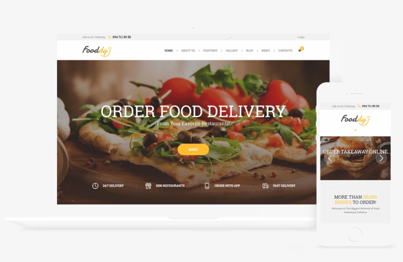 Fooddy 24/7 Food Ordering & Delivery Theme, transparent png download