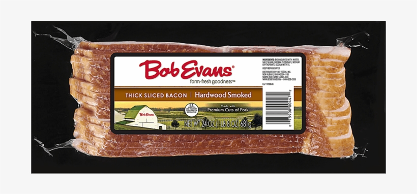 Bob Evans Thick Sliced Hardwood Smoked Bacon, transparent png download