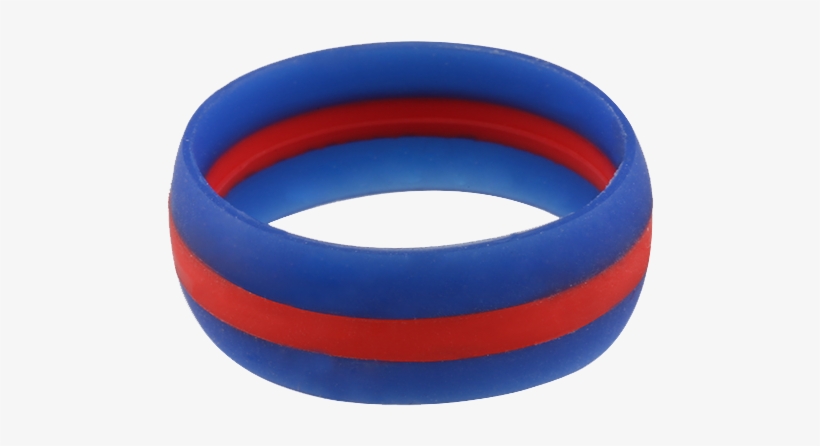 Blue With Red Stripe Silicone Ring, transparent png download