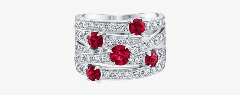 Crossover By Harry Winston, Ruby 5-row Ring, transparent png download
