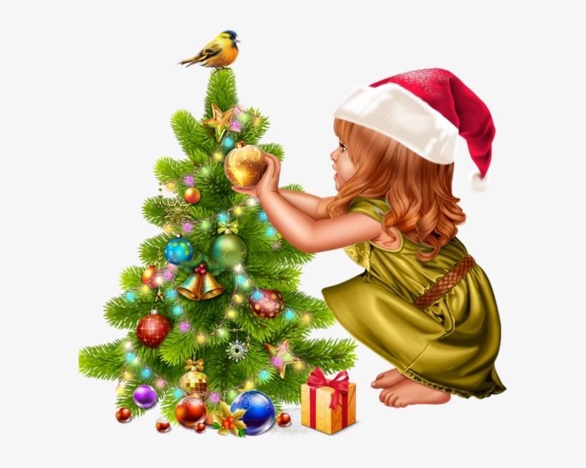 Dibujo Niña De Navidad Png, transparent png download