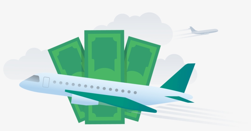 Plane And Money, transparent png download