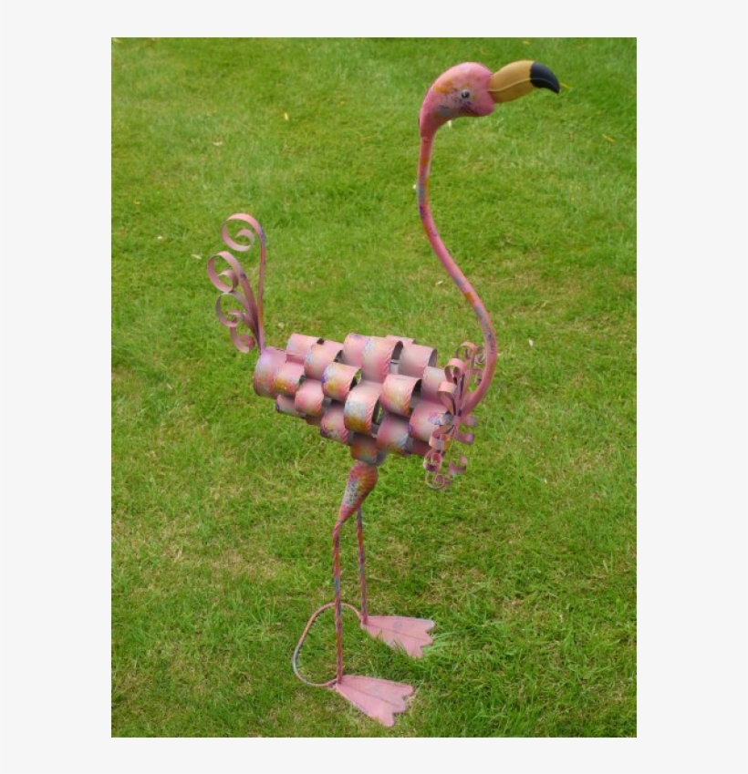 Large Flamingo Metal Indoor Outdoor Pond Garden Ornament, transparent png download