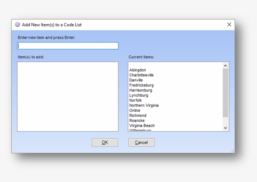 The Add New Item To A Code List Window Will Open, transparent png download