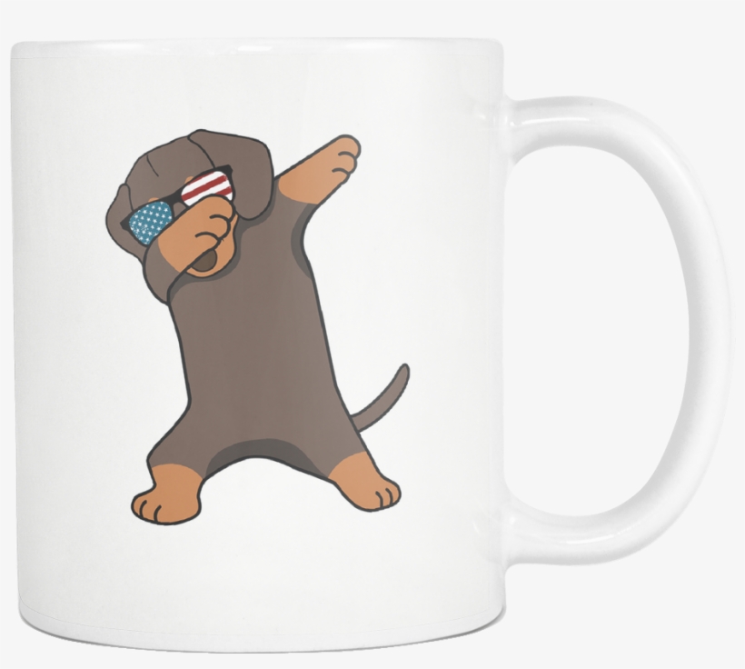 Dabbing Dachshund Dog America Flag, transparent png download