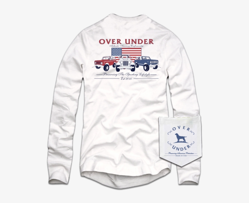 L/s Authentic Americana T-shirt White, transparent png download