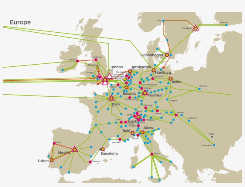 Global Network Spanning Three Continents With Colt-owned, transparent png download