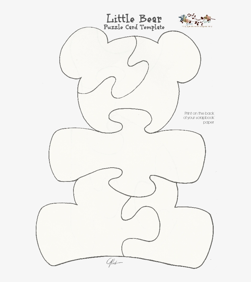 Free Bear Puzzle Print On Scrapbook Paper And Make, transparent png download