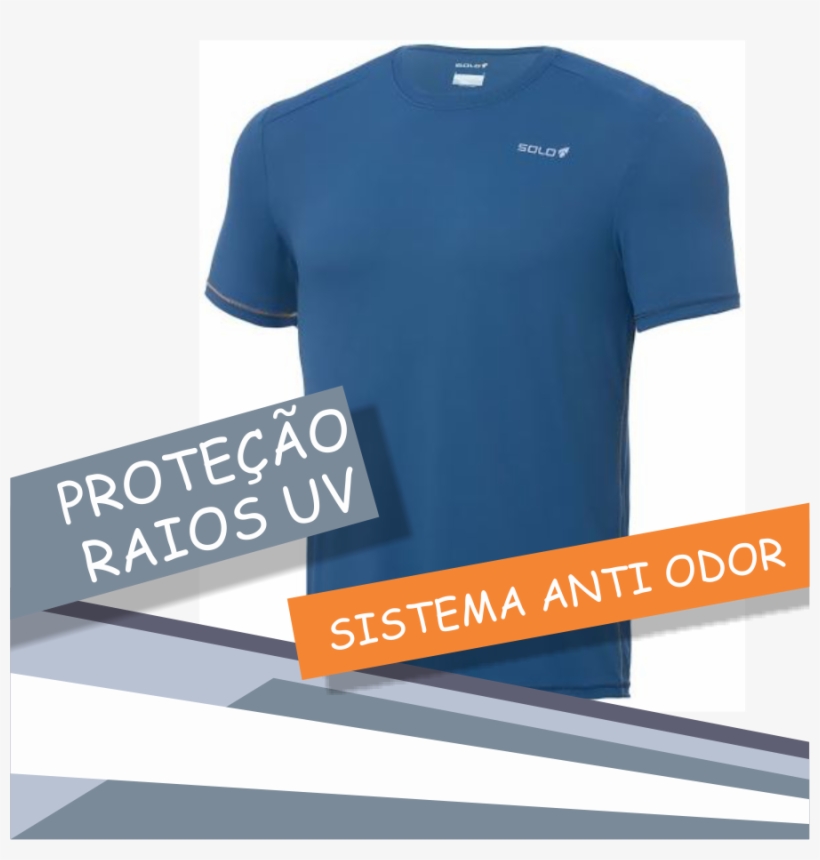 Camiseta Proteção Uv Masculina Manga Curta Solo, transparent png download