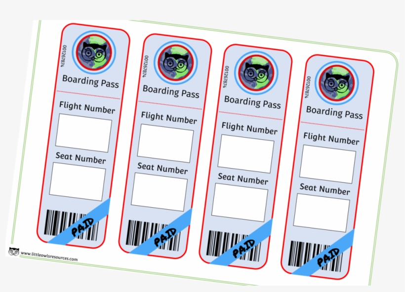 Aeroplane/airport Boarding Pass Role-play/mark Making, transparent png download