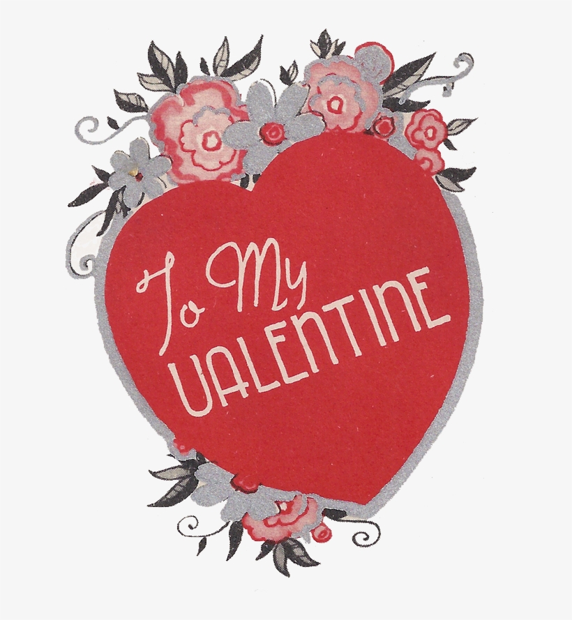 Free Vintage Clip Art To My Valentine Greeting Card, transparent png download