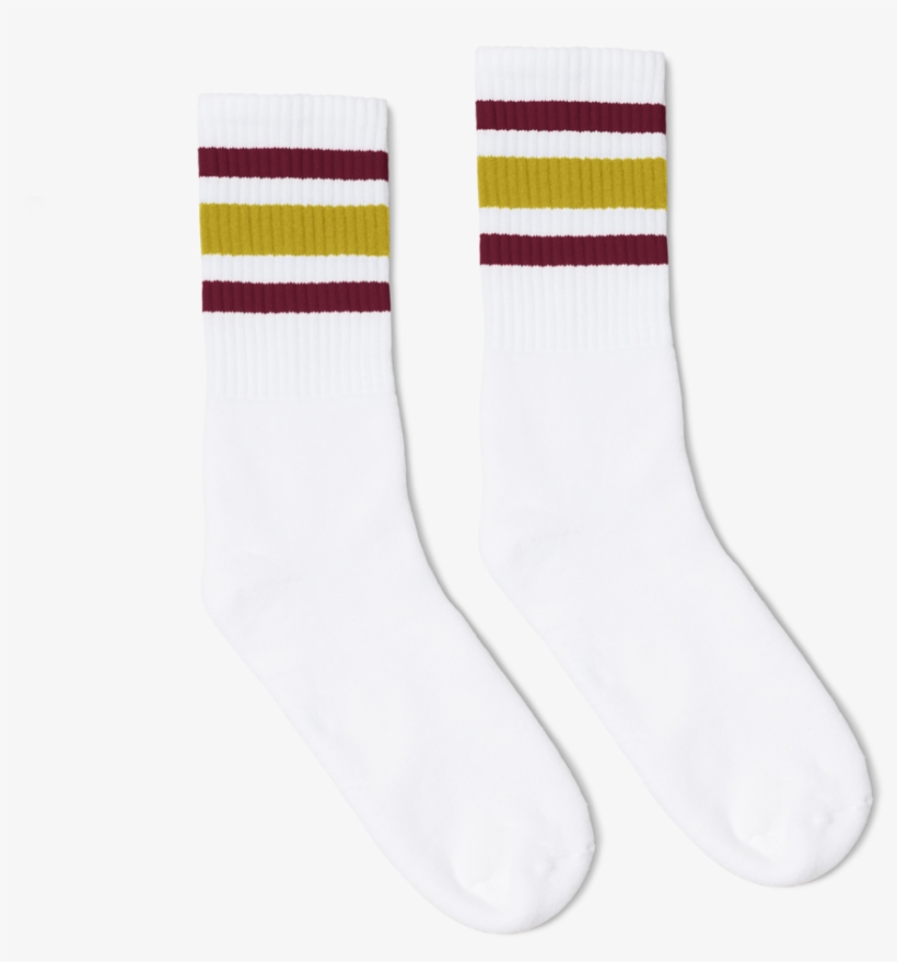 Maroon And Vegas Gold Striped Socks, transparent png download