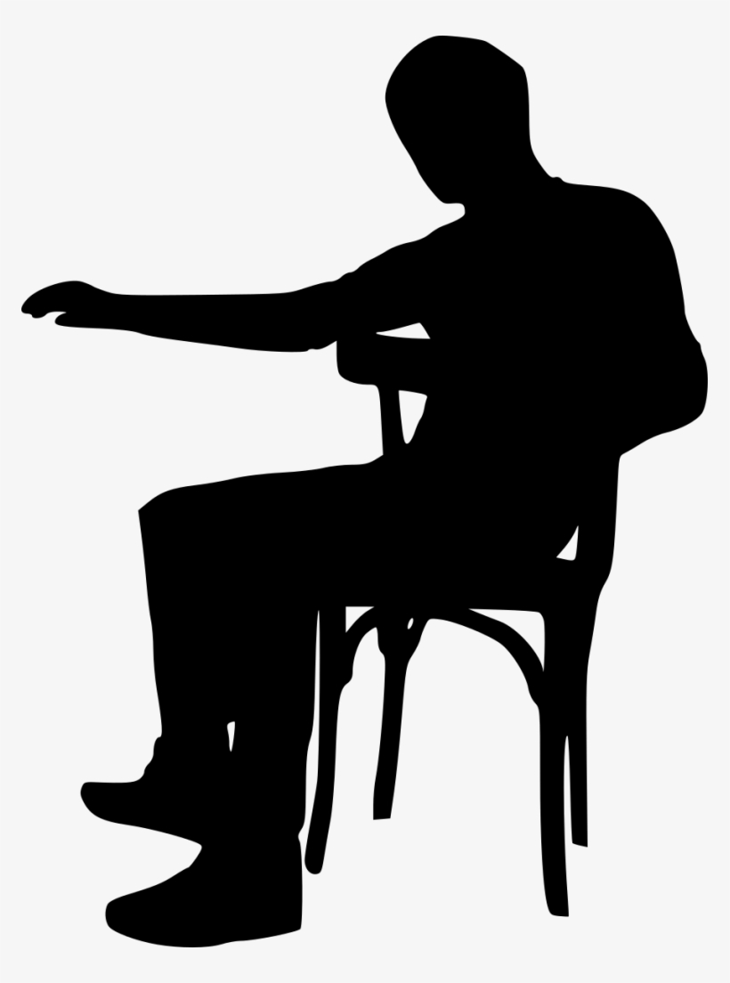 Png File Size - Sitting On Chair Silhouette, transparent png download