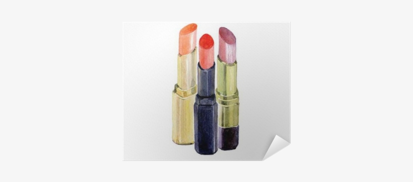 Watercolor Lipstick Isolated On A White Background - Cosmetics, transparent png download