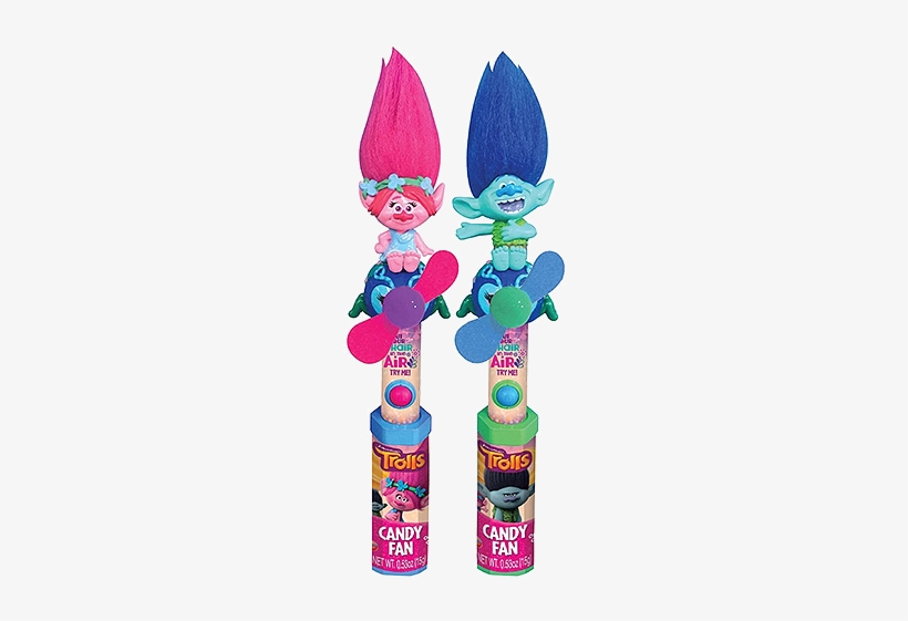 Dreamworks Trolls Character Fan Candy Toy For Fresh - Dreamworks Trolls Candy Fan, transparent png download