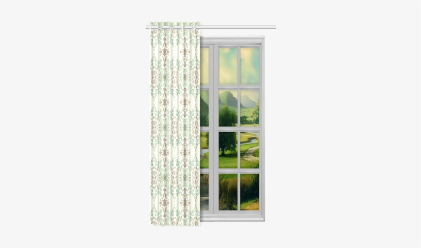Watercolor Ornaments New Window Curtain 50" X - 1x Picnic Vintage Pattern Polyester Window Curtain, transparent png download
