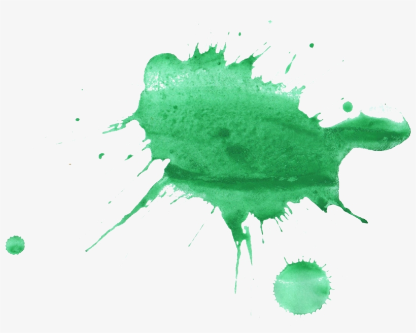 Watercolor Splatter Transparent - Watercolor Transparent Background Green, transparent png download