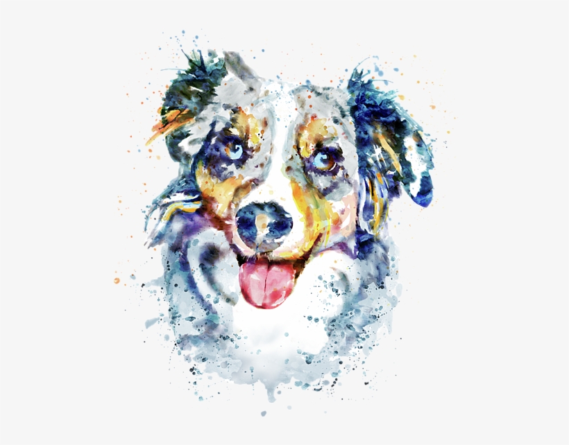 Bleed Area May Not Be Visible - Border Collie Watercolour, transparent png download