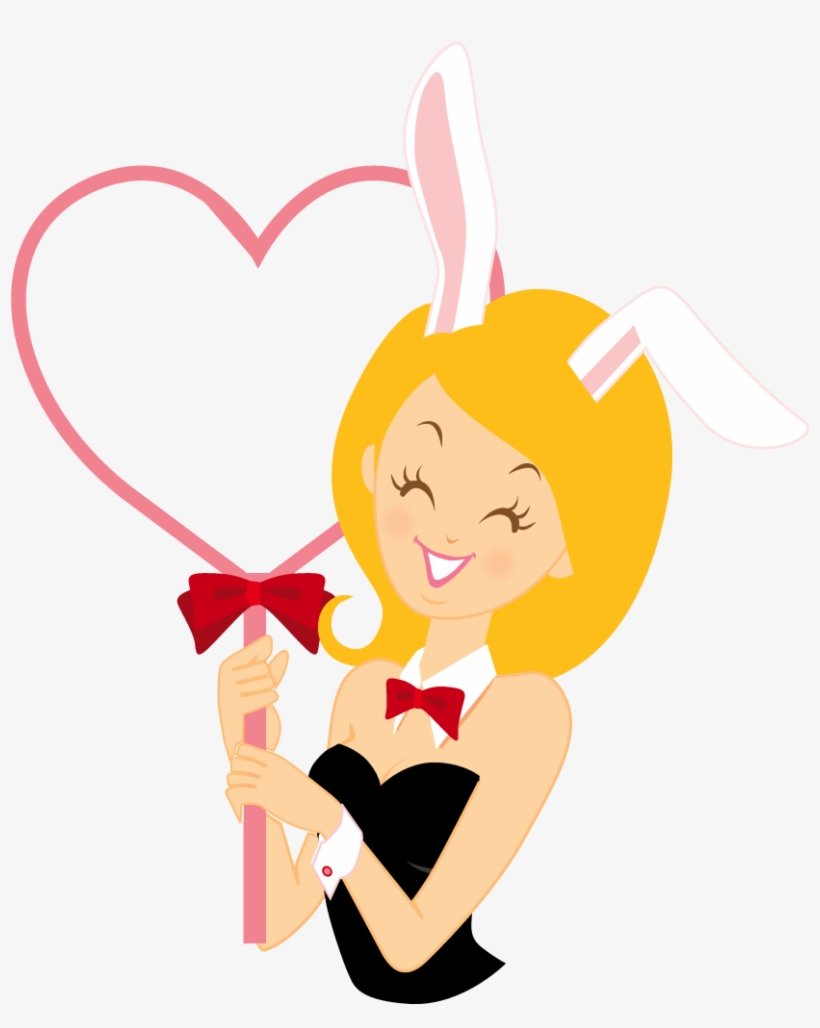 Girl Bunny Heart Icon - Girl With Heart Png, transparent png download