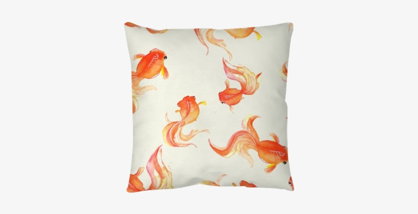Seamless Background With Hand Drawn Goldfish - Goldfish Watercolor, transparent png download
