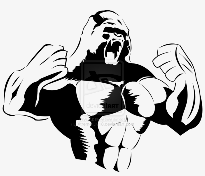 Gorilla Stencil By Xtremedm - Gorilla Stencil Transparent PNG - 900x726