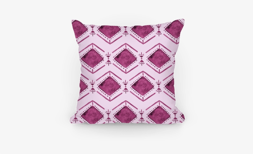 Pink Watercolor Tribal Pattern Pillow - Throw Pillow, transparent png download