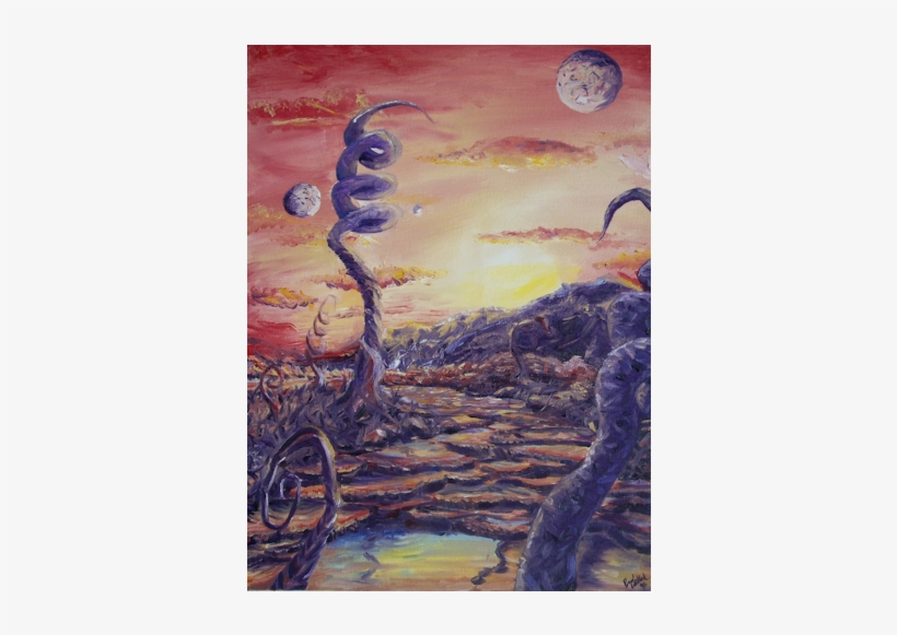 Alien Sunrise, Oil On Canvas, - Art, transparent png download