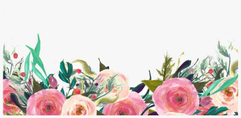Free Frame With Watercolor Pink Magnolia - Watercolor Free Frame, transparent png download