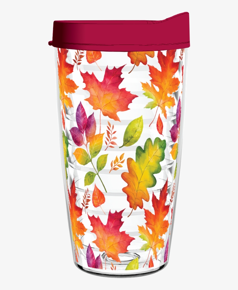 Watercolor Fall Leaves 16oz Tumbler - Tumbler, transparent png download