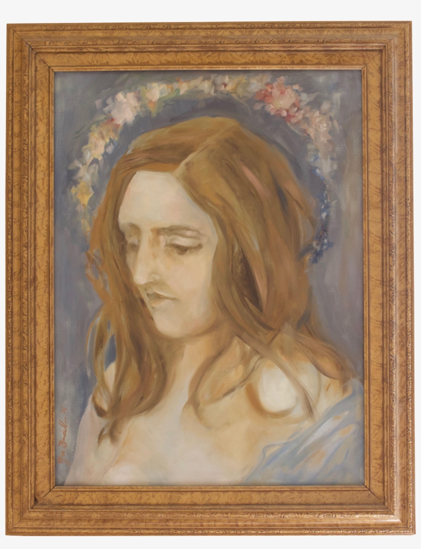 "elizabeth With A Flower Halo" Painting On Chairish - Portrait, transparent png download