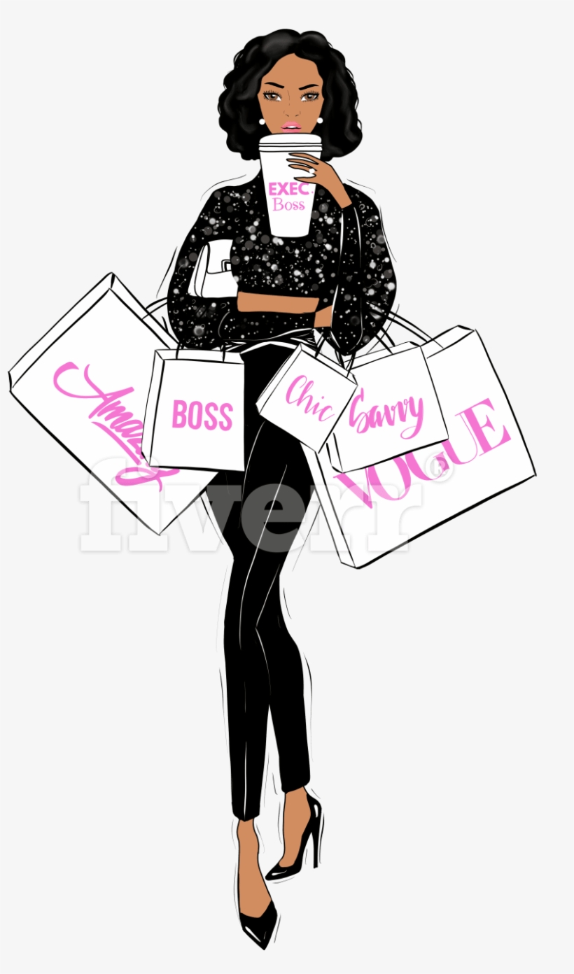 Draw A Fashion Illustration In Watercolor Or Other - Girl, transparent png download